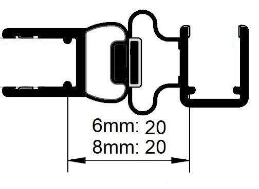 Magnetdichtung – 90° Pendeltür-Set, beide Richtungen, Art.Nr. 6042/6092
