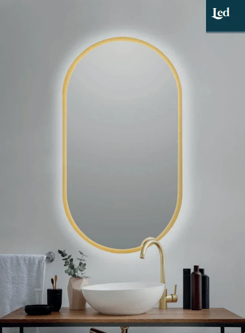Badspiegel mit LED SALINES gold