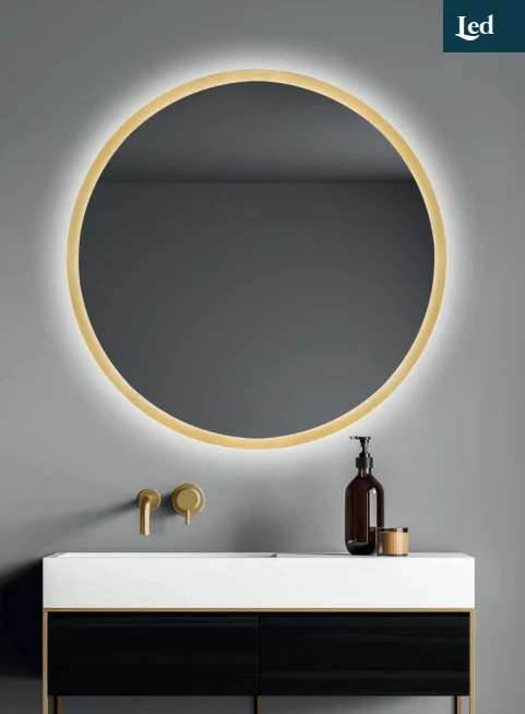 Badspiegel mit LED ESTANY gold
