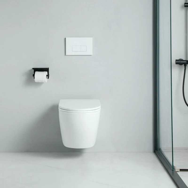 Wand-WC Set CARCEO mit WC-Sitz spülrandlos weiß