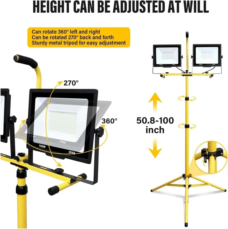 Heavy Duty Led Flood Light With Hella Bright 5000K Daylight Output And 200 Watt Equivalent Amps For Rock Solid Security Lighting Outdoors Or Indoors Using A Sturdy 100 Foot Cable Built Like A Tank For Any Rigorous Job