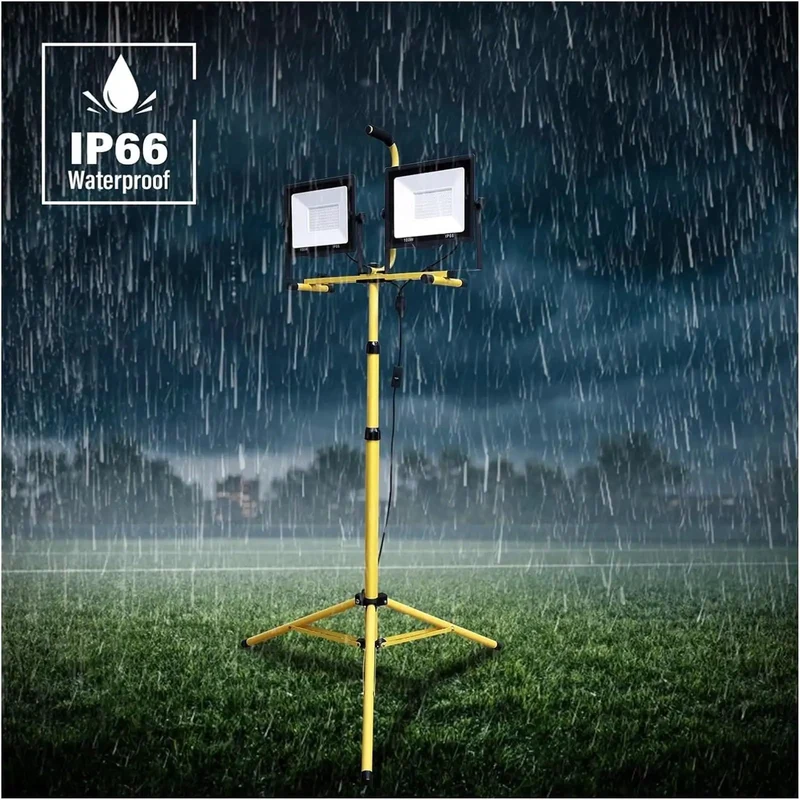 Heavy Duty Led Flood Light With Hella Bright 5000K Daylight Output And 200 Watt Equivalent Amps For Rock Solid Security Lighting Outdoors Or Indoors Using A Sturdy 100 Foot Cable Built Like A Tank For Any Rigorous Job