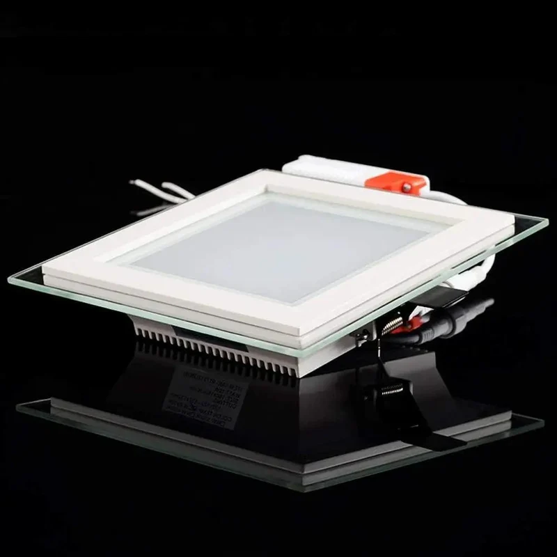 Super Sleek Ultra Thin Square Led Recessed Downlight With Glass Panel Trim Kit Hassle Free Ten Minute Retrofit Setup Smooth Six Watt Sixty Kelvin Cool White Ceiling Spotlight For Kitchen Bedroom And Home Office