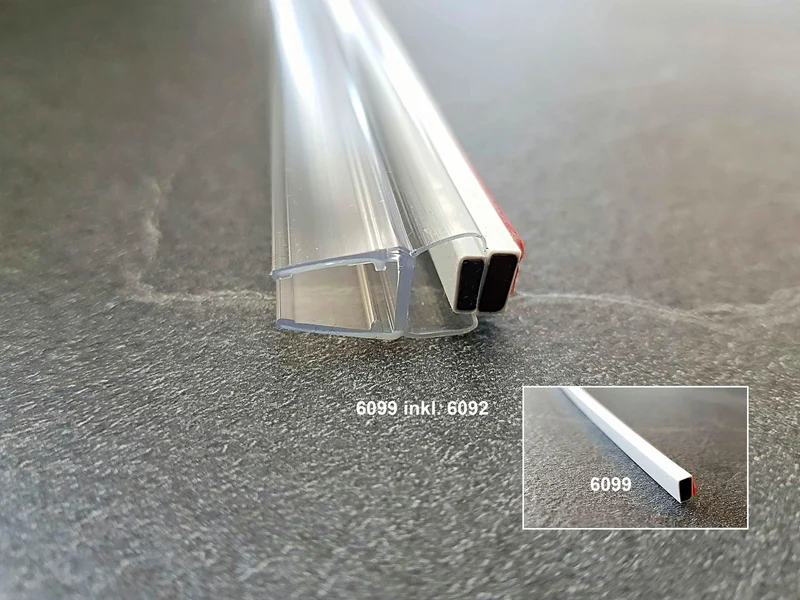 Magnetstreifen selbstklebend – 8 × 3,8 mm, 200 cm, für 6/8 mm Glas, Art.Nr. 6099