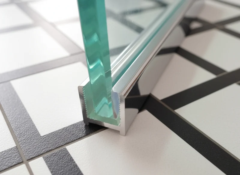 Alu U-Wandprofil DUC – silikonfreie Klemmung für 8 oder 10 mm Glas