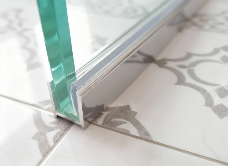 Alu U-Wandprofil DUC – silikonfreie Klemmung für 8 oder 10 mm Glas