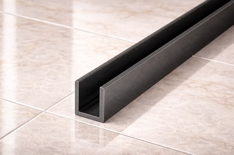 Alu U-Profil – Silikonverklebung Glasscheibe, 14 Farben, Art.Nr. SDCD3812