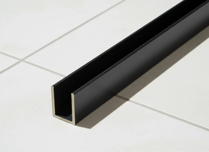 Alu U-Profil – Silikonverklebung Glasscheibe, 14 Farben, Art.Nr. SDCD3812