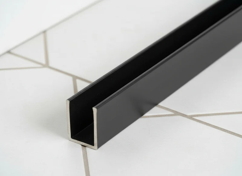 Alu U-Profil – Silikonverklebung Glasscheibe, 14 Farben, Art.Nr. SDCD3812