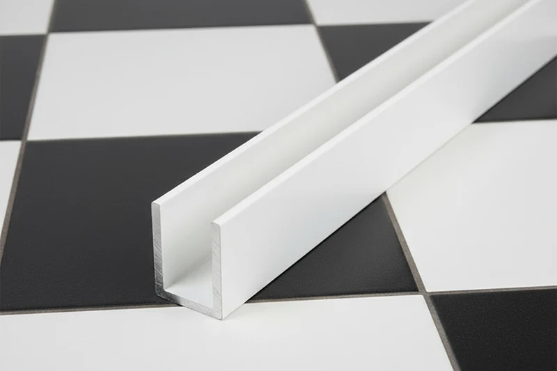 Alu U-Profil – Silikonverklebung Glasscheibe, 14 Farben, Art.Nr. SDCD3812