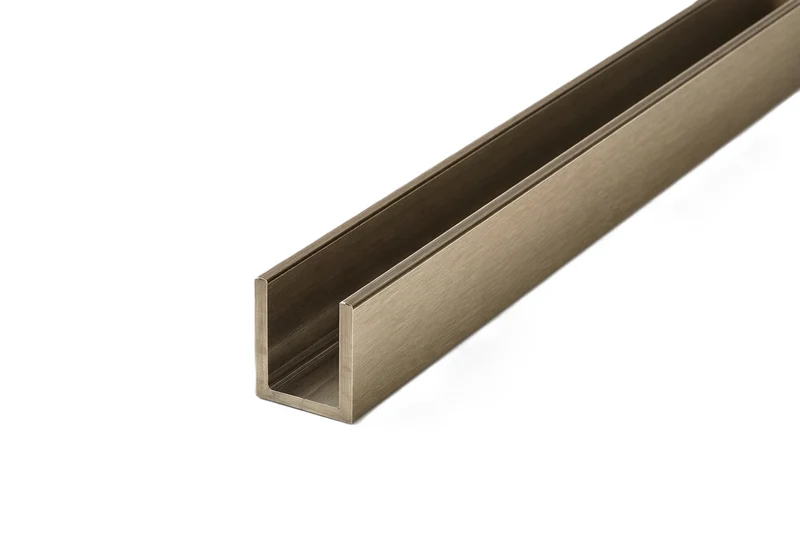 Alu U-Profil – Silikonverklebung Glasscheibe, 14 Farben, Art.Nr. SDCD3812