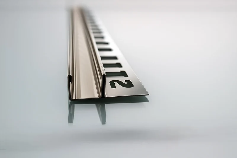 Slimline U-Winkelprofil – Edelstahl K220 gebürstet, ohne Bohren, Art.Nr. UEK220