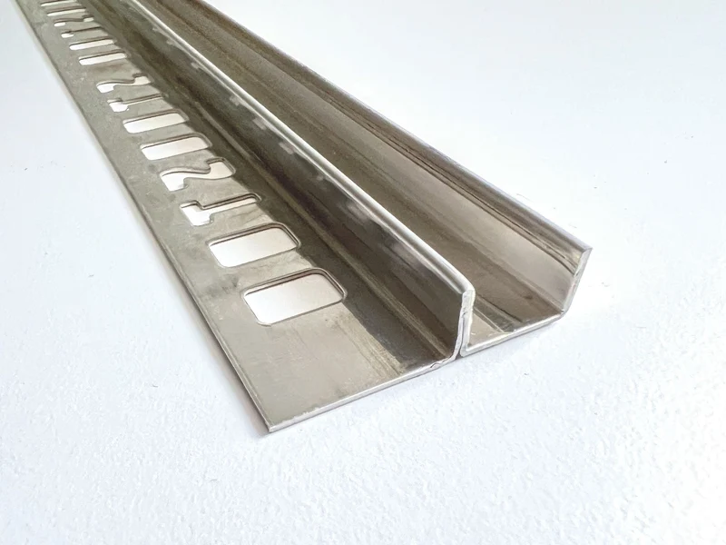 Slimline U-Winkelprofil – Edelstahl K220 gebürstet, ohne Bohren, Art.Nr. UEK220