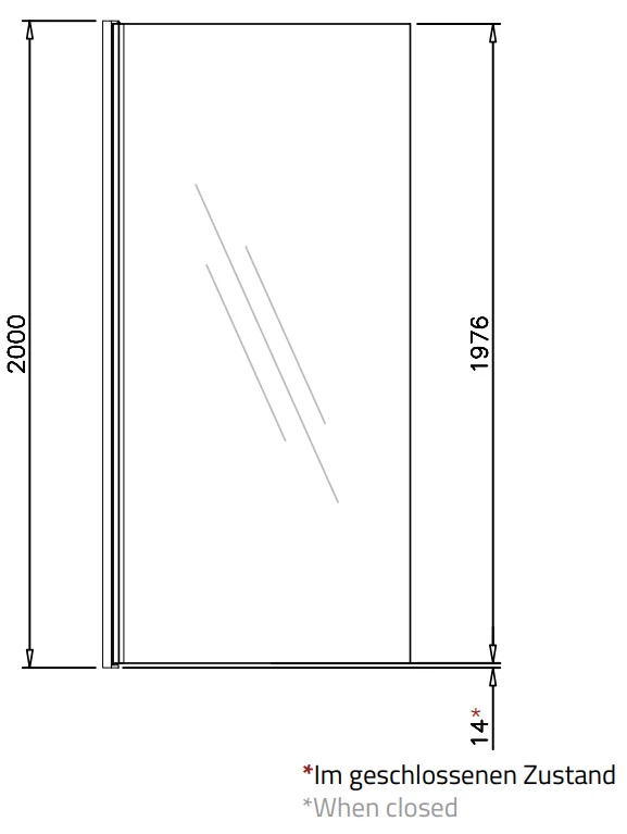 Drehbares Wandprofil Emily Hebe-Senk (Profilset ohne Glas) – für 6 mm ESG, 180° Pendeltür, in 4 Oberflächen, Art.Nr. 41.0901