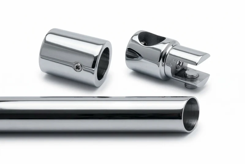 Stabistangen-Set, Edelstahl V2A, Ø 19 mm, Glas-Wand 90°, 6–10 mm Glas, Art.Nr. 6018/6020