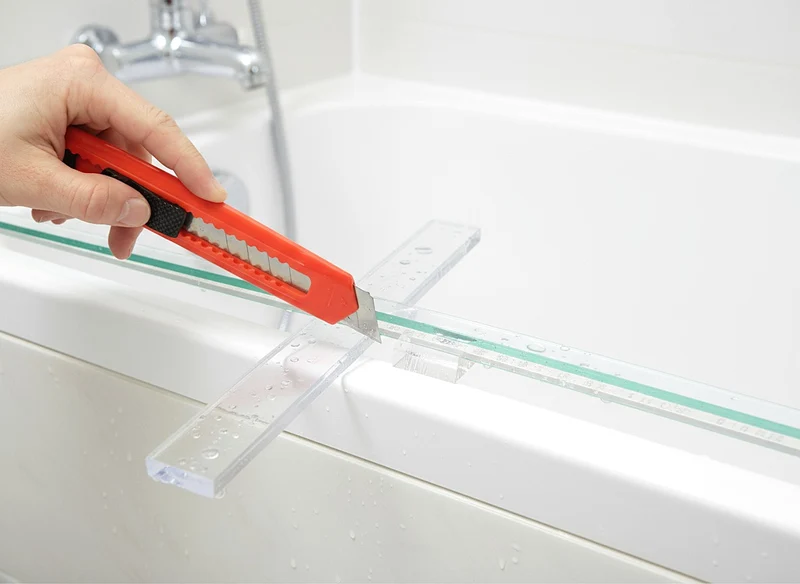 Transparente Unterlagen für rahmenlose Glasduschen – 6 × 51 mm