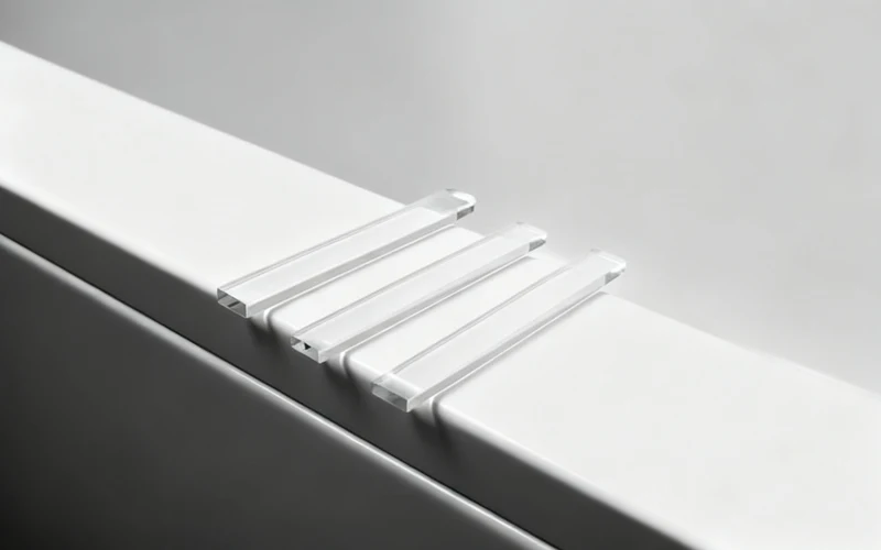 Transparente Unterlagen für rahmenlose Glasduschen – 6 × 51 mm