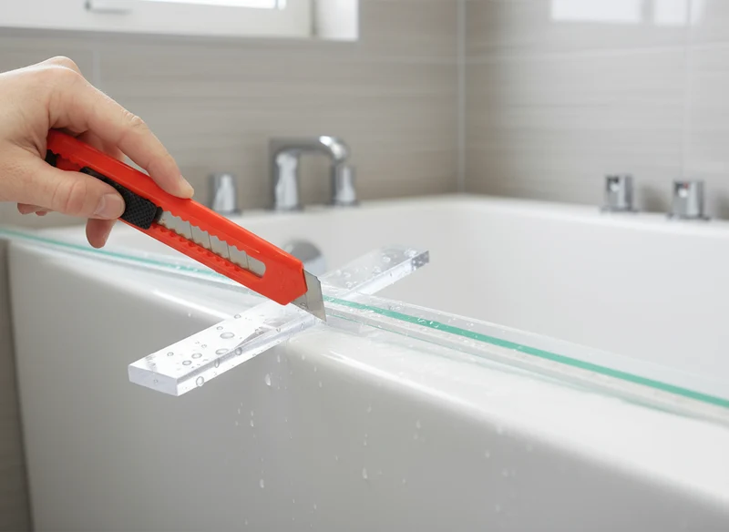Transparente Unterlagen für rahmenlose Glasduschen – 6 × 51 mm