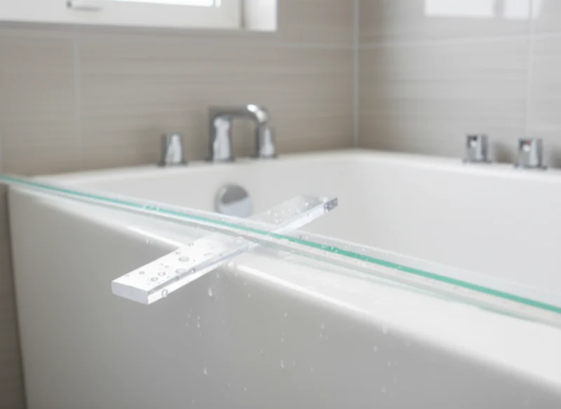 Transparente Unterlagen für rahmenlose Glasduschen – 6 × 51 mm