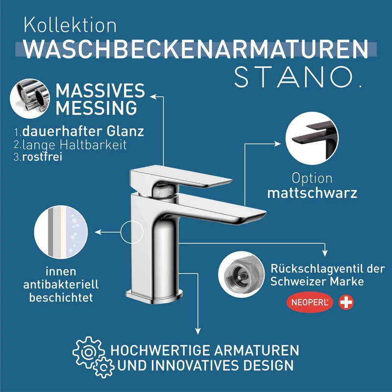 Einhebelmischer, hoch, für Aufsatzwaschbecken, PICO, mattschwarz