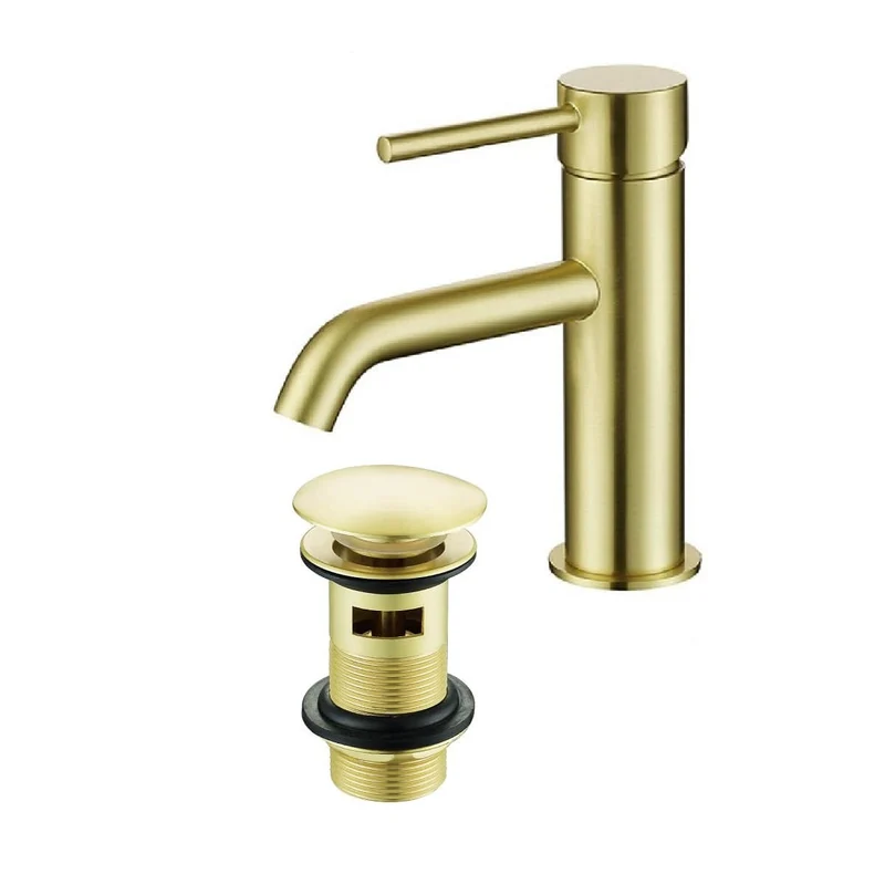 Einhebelmischer für Aufsatzwaschbecken, PICO gold inklusive Ablaufventil