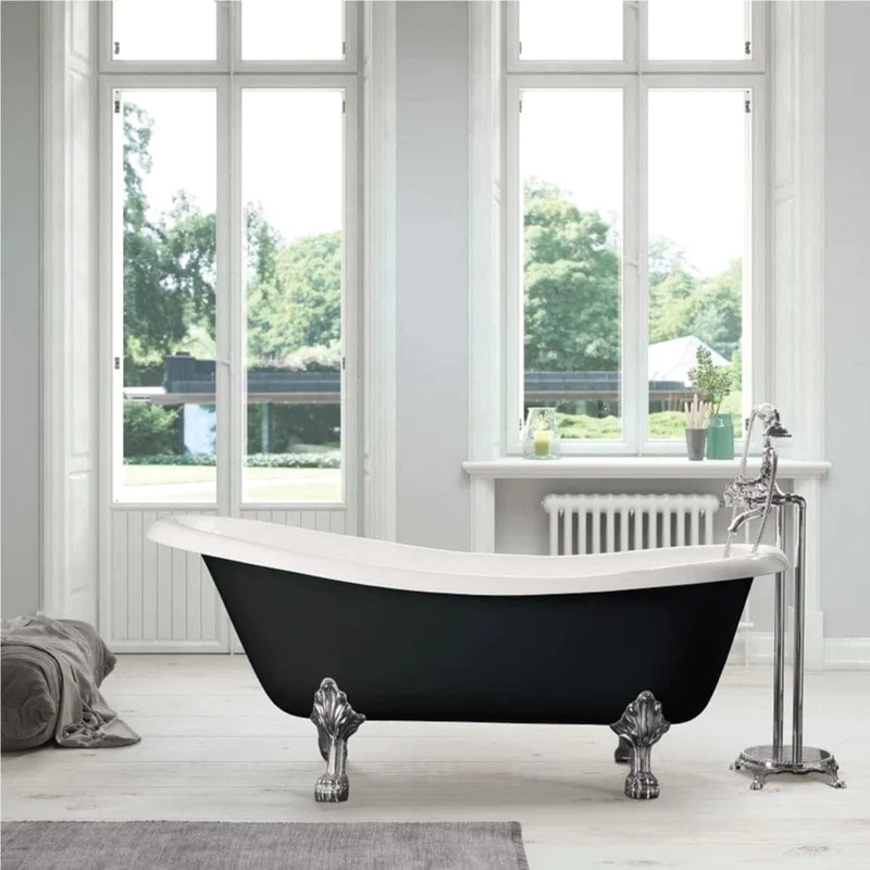 Freistehende Gusseisen Badewanne LIVINGSTON schwarz
