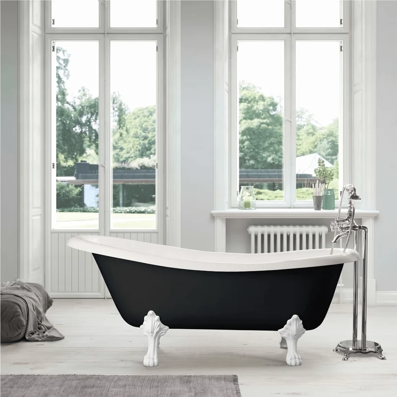 Freistehende Gusseisen Badewanne LIVINGSTON schwarz