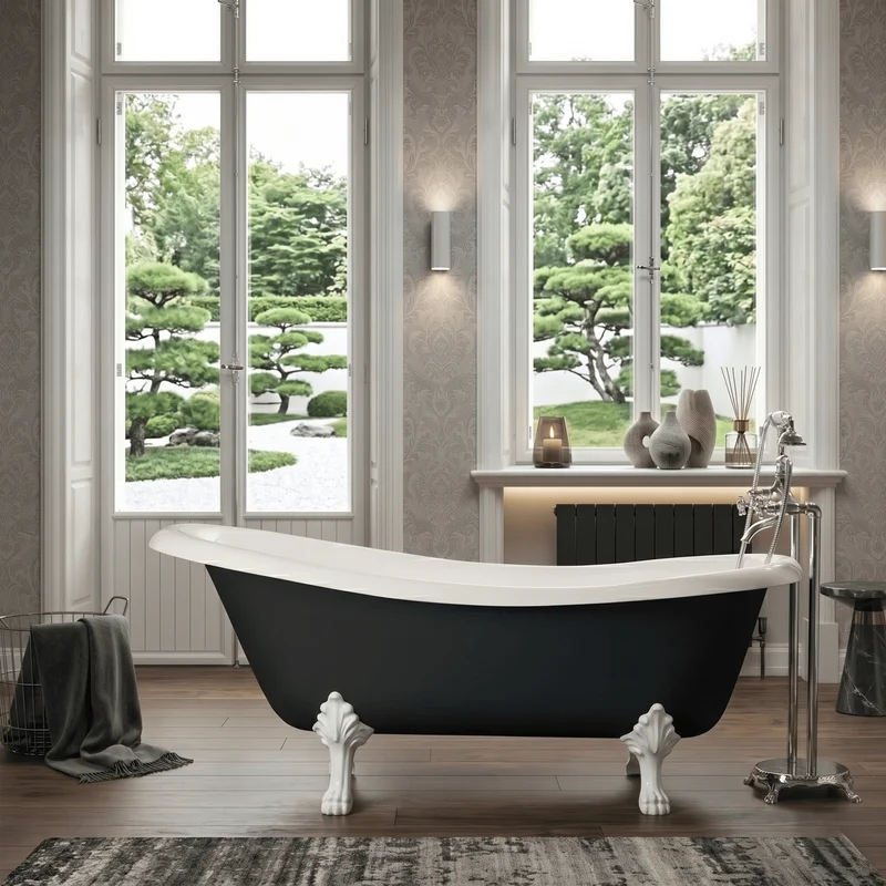 Freistehende Gusseisen Badewanne LIVINGSTON schwarz