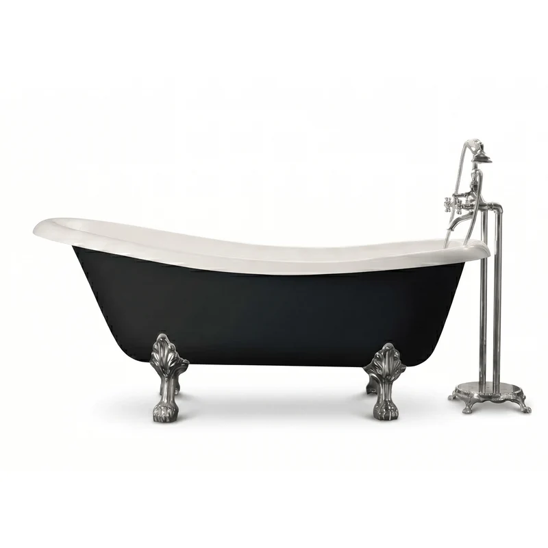 Freistehende Gusseisen Badewanne LIVINGSTON schwarz