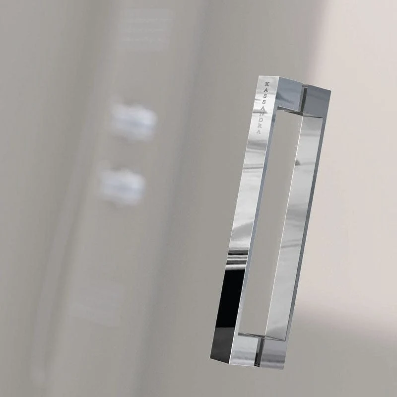 Duschwand mit Schiebetür GLASÉ chrom und Sichtschutz- Glas 8/6 mm