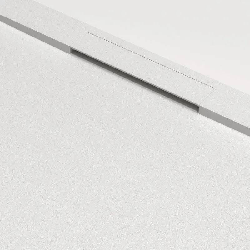 Mineralguss-Duschwanne extra flach COVER, Schieferoptik, WEISS