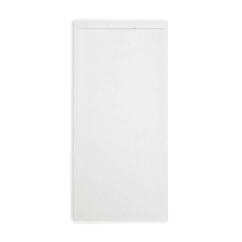 Mineralguss-Duschwanne extra flach COVER, Schieferoptik, WEISS