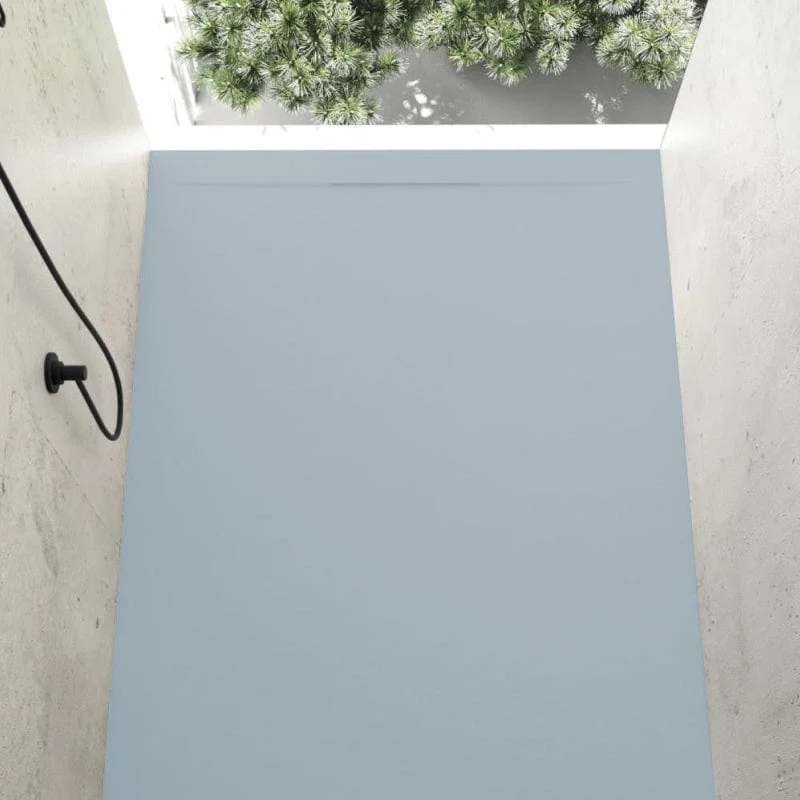 Mineralguss-Duschwanne extra flach COVER, Schieferoptik, GRAU