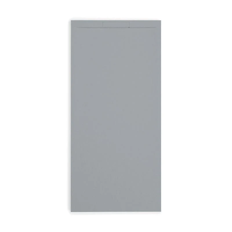 Mineralguss-Duschwanne extra flach COVER, Schieferoptik, GRAU