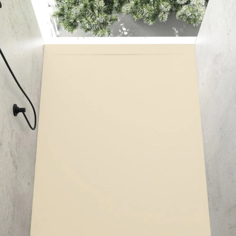 Mineralguss-Duschwanne extra flach COVER, Schieferoptik, BEIGE
