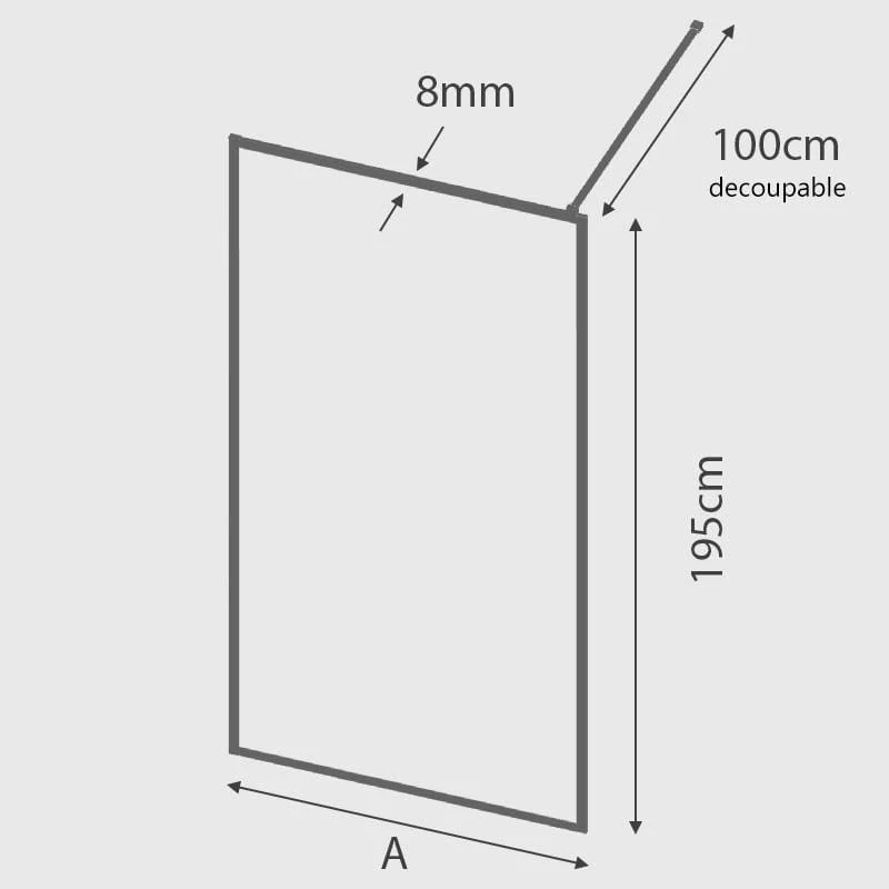 Walk In Duschwand FRESH INDUSTRIAL PERI - Glas 8mm