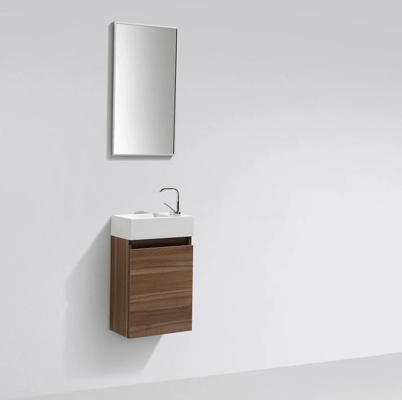 Waschtisch + Unterschrank 40cm, montiert, Nussbaum, SIENA