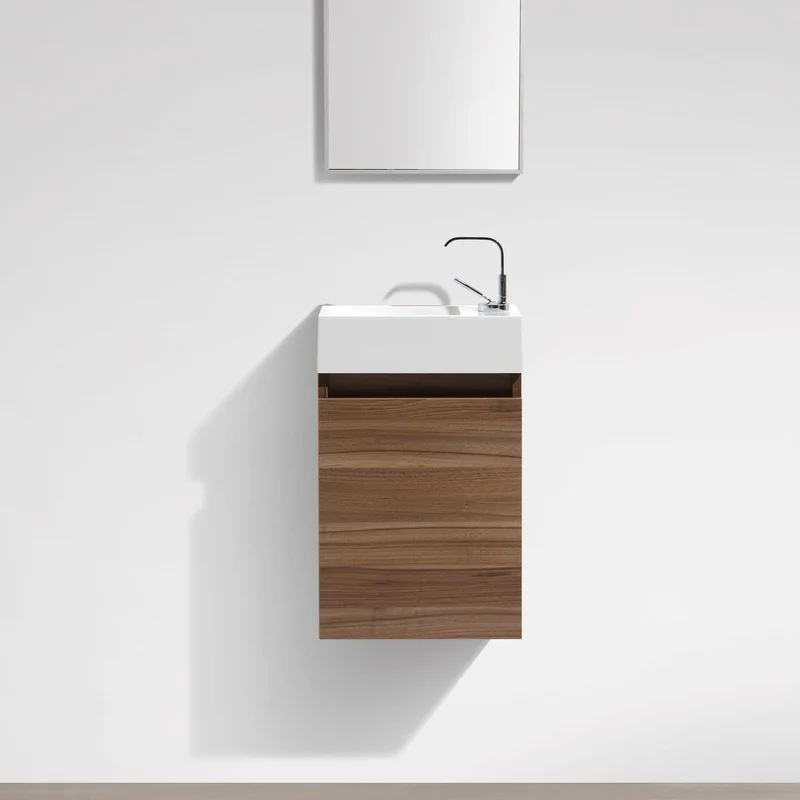 Waschtisch + Unterschrank 40cm, montiert, Nussbaum, SIENA