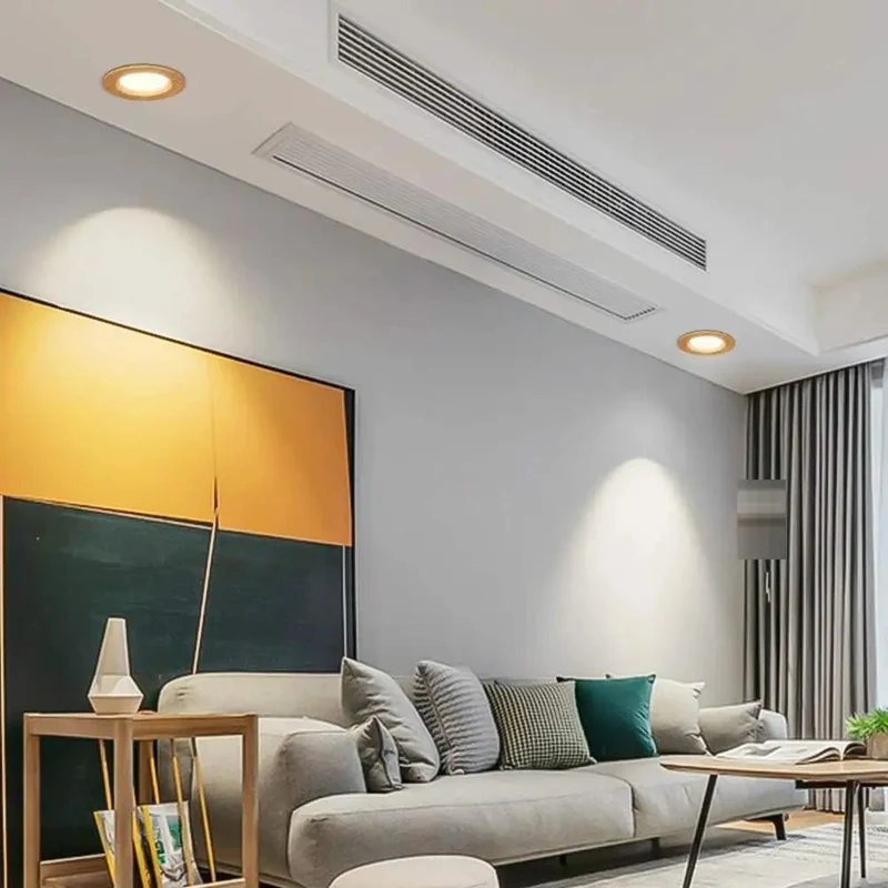 11 Pack Wood Grain Round Recessed LED Downlights Retrofit Kit 5W 7W Aluminum Baffle Trim Warm White 3000K For Home And Commercial Rooms Adding A Dope Natural Touch With A Slick Non Peeling Finish
