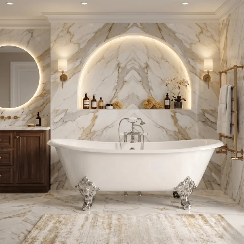 Freistehende Gusseisen Badewanne BRADFORD weiß
