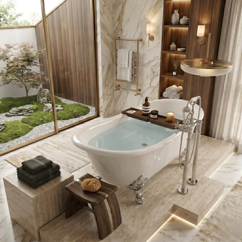 Freistehende Gusseisen Badewanne BRADFORD weiß