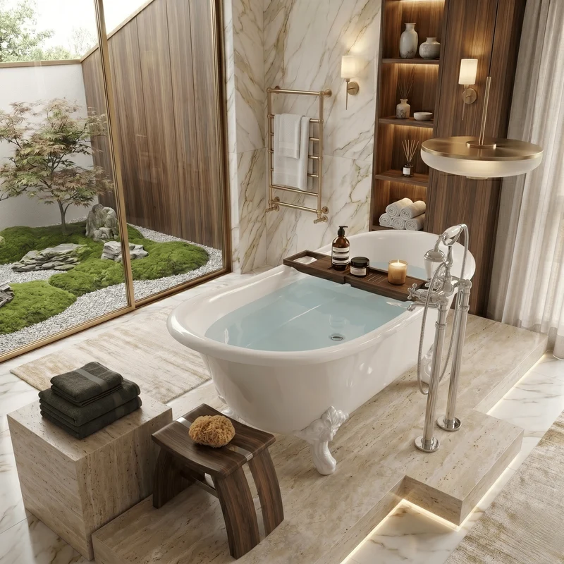 Freistehende Gusseisen Badewanne BRADFORD weiß