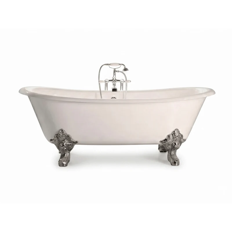 Freistehende Gusseisen Badewanne BRADFORD weiß