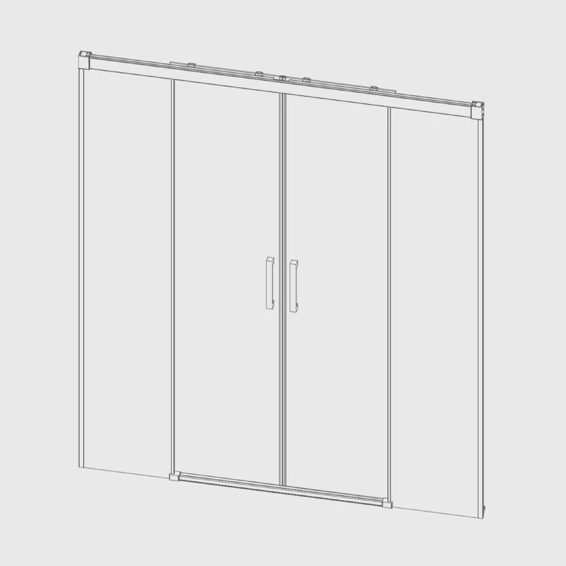 Duschwand für Nische mit 2 Schiebetüren GLASÉ - 6mm