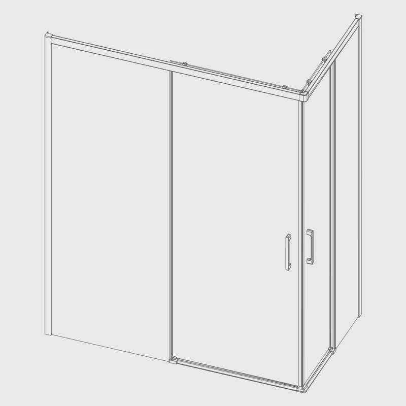 Eckdusche mit 2 Schiebetüren YOKO - Glas 6mm