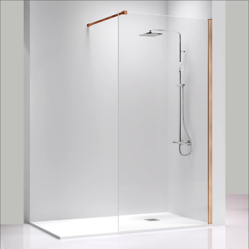 Walk In Duschwand FRESH Rosegold - Glas 8mm