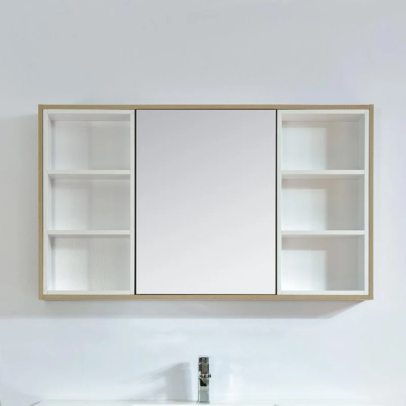 Designer Spiegelschrank mit Melamin Eiche Finish FRAME 120 cm