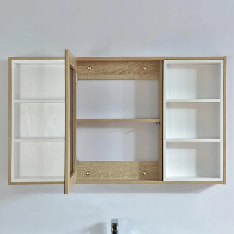 Designer Spiegelschrank mit Melamin Eiche Finish FRAME 120 cm