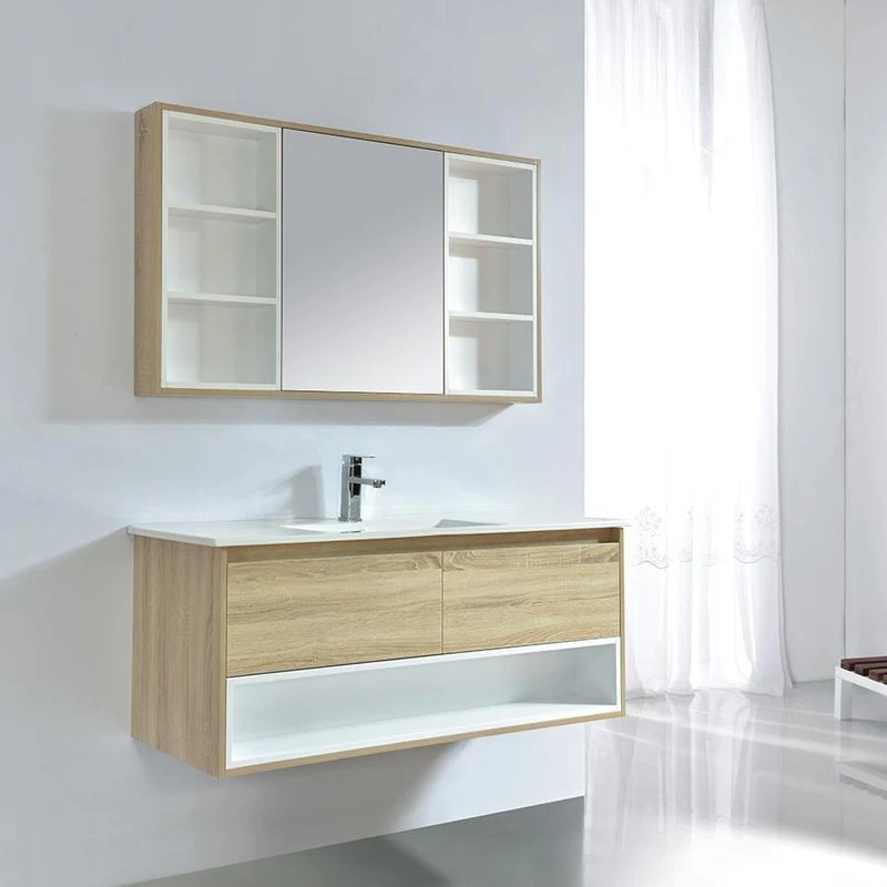 Designer Spiegelschrank mit Melamin Eiche Finish FRAME 120 cm