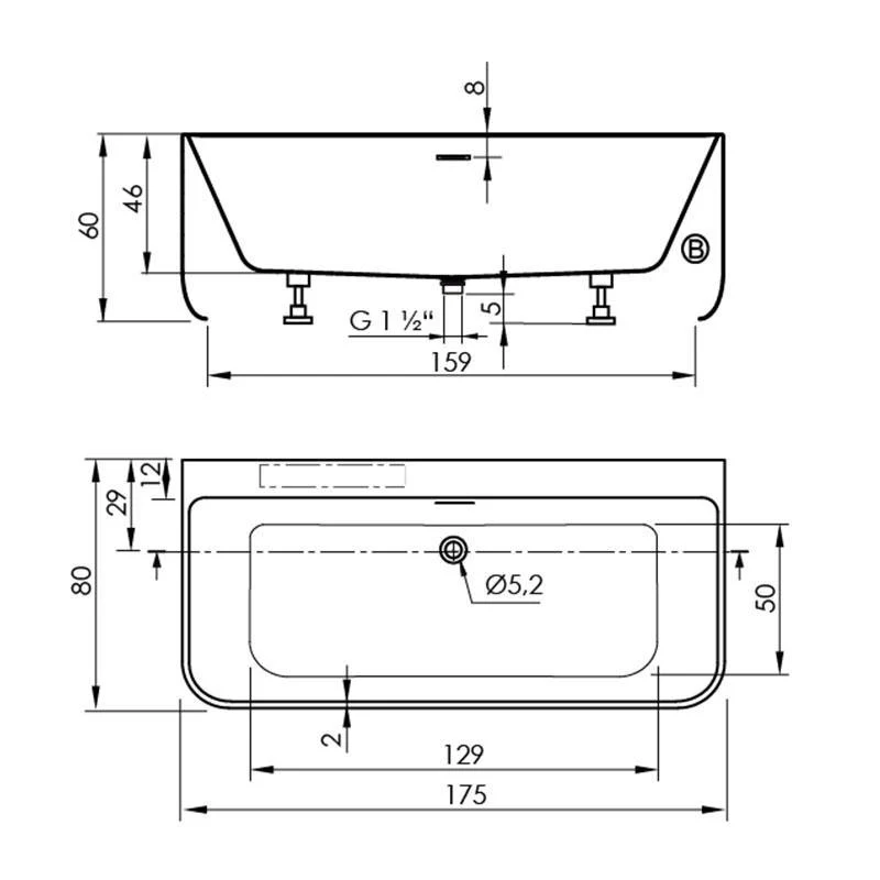 Freistehende Badewanne TRENTO MURO | SANYCCES